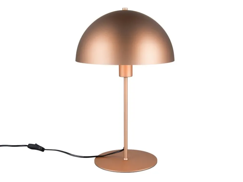 Große Tischleuchte NOLA aus Metall Coffee in Pilzform, Höhe 45cm