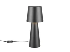 Große Tischleuchte NUBIAN aus Metall Schwarz, Höhe 40cm