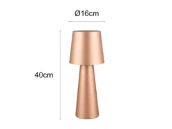 Große Tischleuchte NUBIAN aus Metall Coffeefarbig, Höhe 40cm