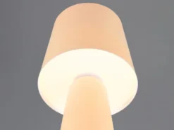 Große Tischleuchte NUBIAN aus Metall Beige, Höhe 40cm