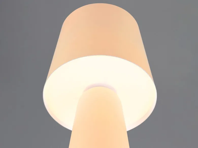 Große Tischleuchte NUBIAN aus Metall Beige, Höhe 40cm