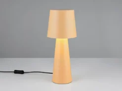 Große Tischleuchte NUBIAN aus Metall Beige, Höhe 40cm