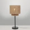 Große Tischleuchte SMILLA aus Jute Natur im Boho Stil, Höhe 45cm