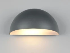 Halbrunde Downlight Außenwandleuchte MAAS Anthrazit, Breite 27cm