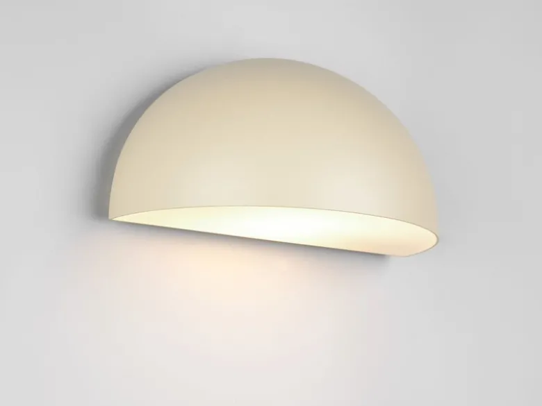 Halbrunde Downlight Außenwandleuchte MAAS Beige, Breite 27cm