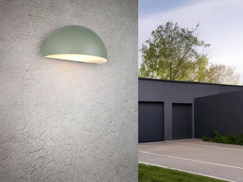 Halbrunde Downlight Außenwandleuchte MAAS Grün, Breite 27cm