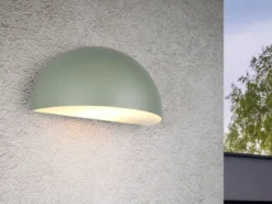 Halbrunde Downlight Außenwandleuchte MAAS Grün, Breite 27cm