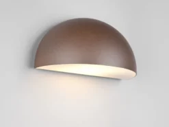Halbrunde Downlight Außenwandleuchte MAAS Rostbraun, Breite 27cm