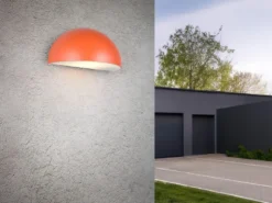 Halbrunde Downlight Außenwandleuchte MAAS Apricot, Breite 27cm