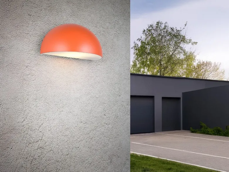 Halbrunde Downlight Außenwandleuchte MAAS Apricot, Breite 27cm