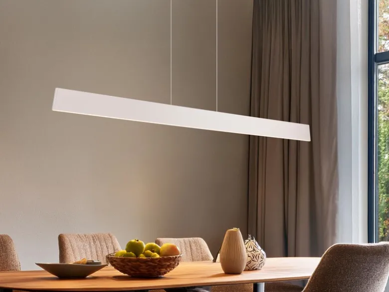 Höhenverstellbare LED Pendelleuchte GALWAY dimmbar, Hellgrau Breite 150cm