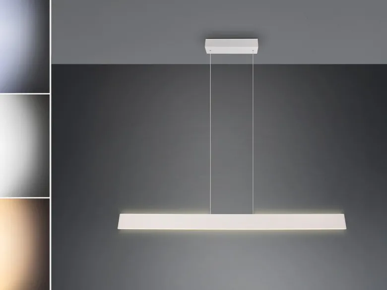 Höhenverstellbare LED Pendelleuchte GALWAY dimmbar, Hellgrau Breite 150cm
