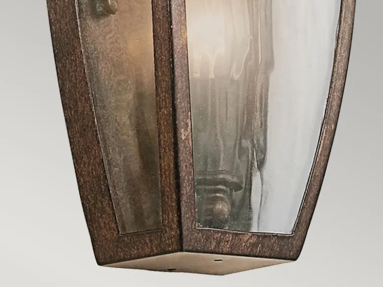 Historische Außenwandleuchte Halbschale VENETIAN RAIN, Bronze Höhe 30cm