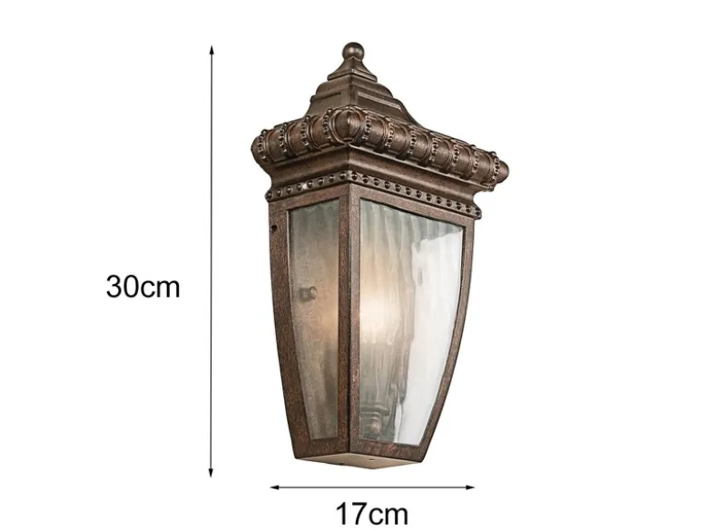 Historische Außenwandleuchte Halbschale VENETIAN RAIN, Bronze Höhe 30cm