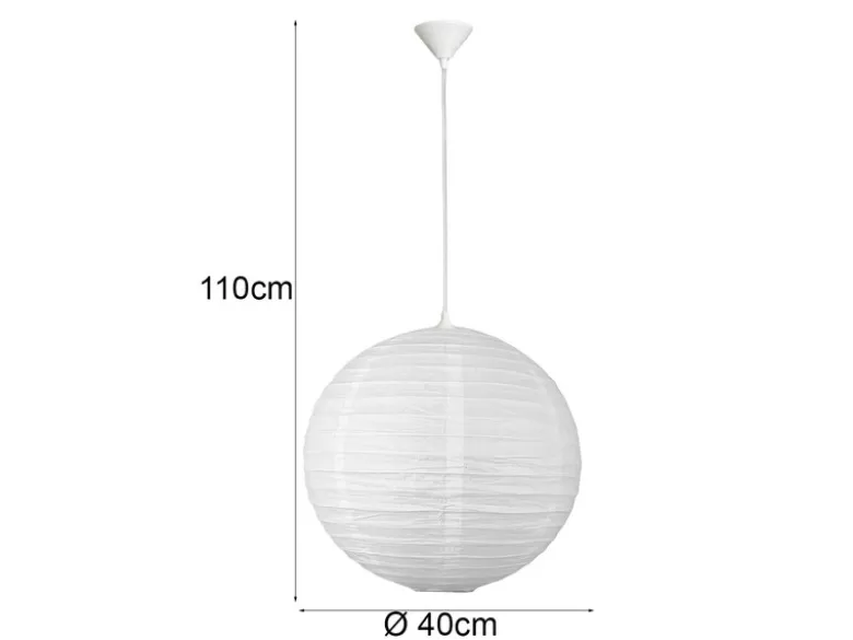 Hängelampe für Kinderzimmer mit Lampenschirm aus Papier Naturweiß, Ø 40cm