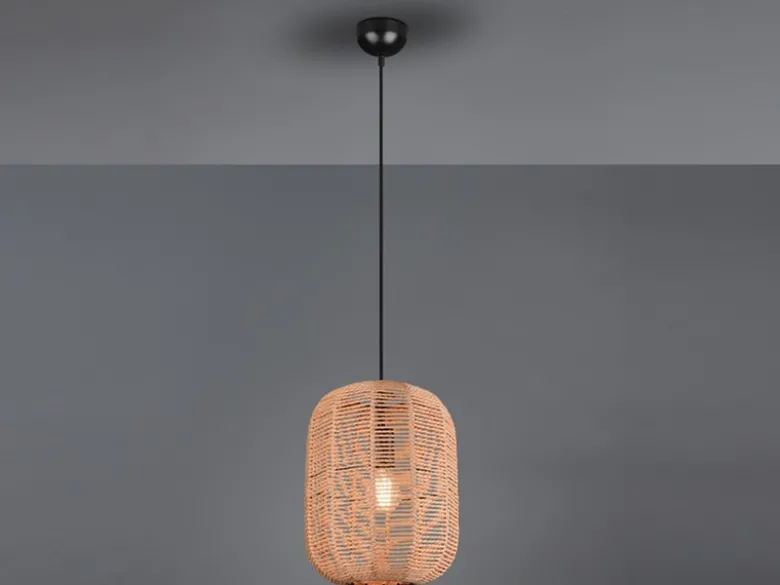 Hängelampe RUNA mit Lampenschirm geflochten aus Sisal, Ø 35cm