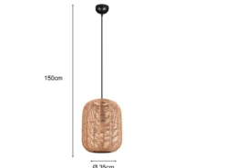 Hängelampe RUNA mit Lampenschirm geflochten aus Sisal, Ø 35cm