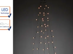 Hängende LED Christbaum Lichterkette 250 bernsteinfarbene LED´s -