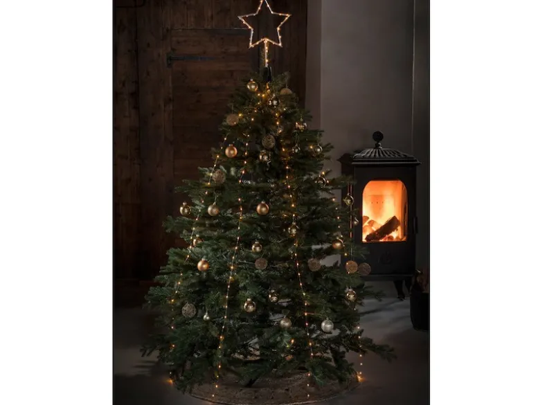 Hängende LED Christbaum Lichterkette mit Stern für Innen 274 LED´s -"Baummantel"