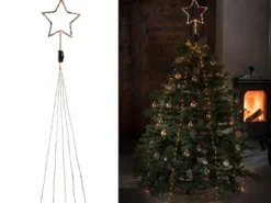 Hängende LED Christbaum Lichterkette mit Stern für Innen 274 LED´s -