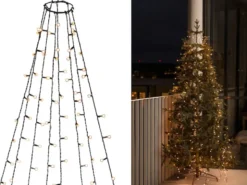 Hängende LED Christbaum Lichterkette 240 bernsteinfarbene LED´s - 