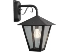 Hängende Wandleuchte BENU, E27, Aluminium schwarz, Höhe 43 cm