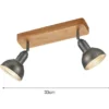 Holzbalken Deckenstrahler DELHI Silber Antik 2-flammig, Breite 33cm