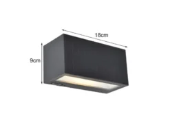 HYBRID LED Außenwandleuchte INKA, Solar & Strom 230V, Anthrazit 18cm breit