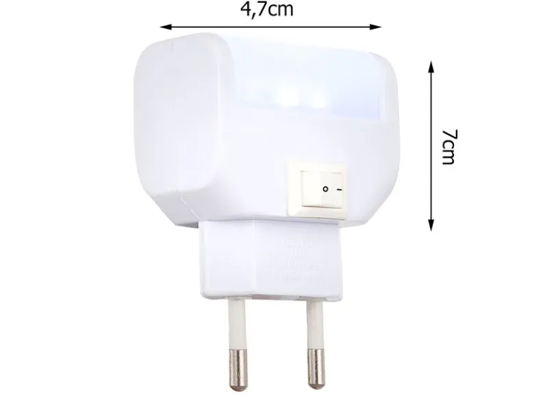 Ideales LED Nachtlicht CHASER Orientierungsleuchte mit Schalter für Steckdose