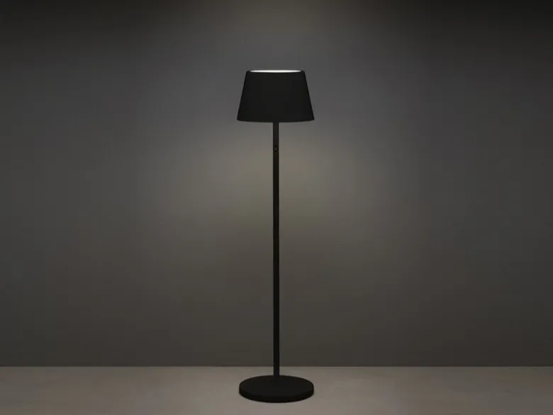 4in1 Akku Outdoor Stehleuchte POMEZIA mit RGB Farbwechsel, Schwarz, H:150cm