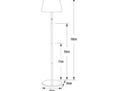 4in1 Akku Outdoor Stehleuchte POMEZIA mit RGB Farbwechsel, Schwarz, H:150cm