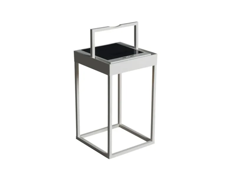 4in1 Akku Tischleuchte PORTOFINO Weiß, Solar & USB aufladbar, mit Wandhalterung