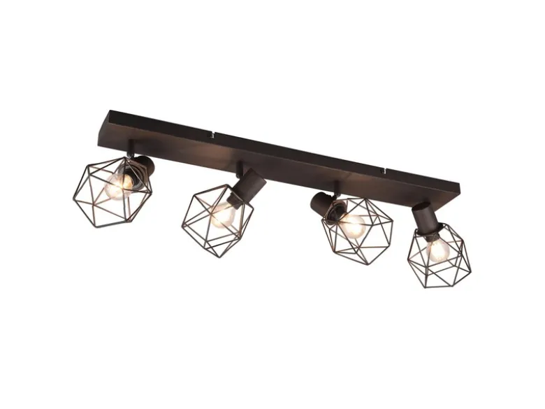 Industrial Deckenstrahler NARDA 4-flammig E14 in Rost-Optik, Breite 70cm