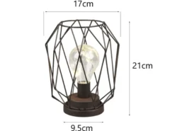 Industrial LED Tischlampe NARDA Rostoptik, kabellos Batteriebetrieb, Höhe 21cm