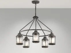 Industrial Pendelleuchte ASHLAND BAY für Innen & Außen, Anthrazit Ø66cm