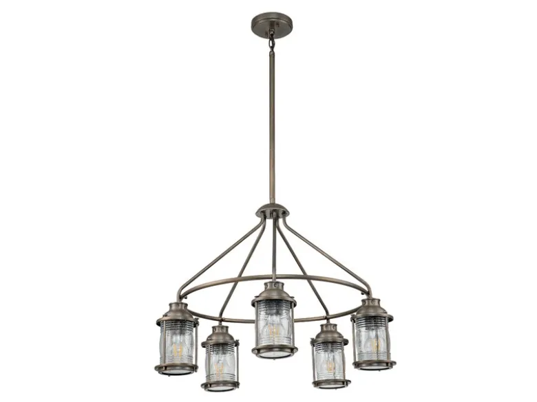 Industrial Pendelleuchte ASHLAND BAY für Innen & Außen, Bronze Ø66cm