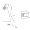 Industrial TOSH Tischlampe Metallgeflecht Metallschirm und Holzsockel, Höhe 40cm