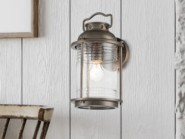 Industrial Wandlaterne ASHLAND BAY für Innen & Außen, Bronze Höhe 35cm
