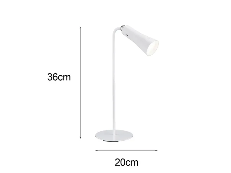 3 in 1 LED Akku Tischleuchte MAXI mit Klemm- & Klebestation, Weiß H: 36cm