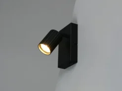 Innen Wandstrahler SOKA Schwarz mit Schalter, Spot schwenkbar, Höhe 15cm