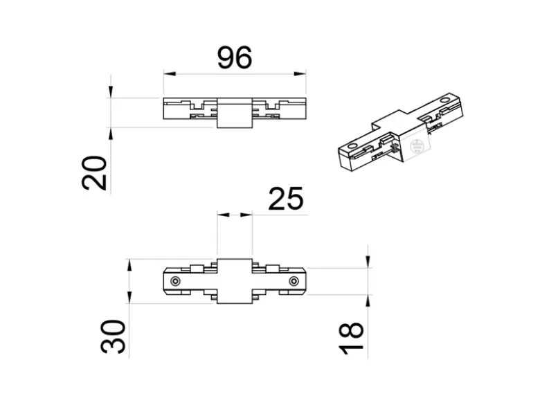 Isolator Weiß für 2-Phasen Schienensystem DUOline