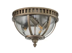 Jugendstil Deckenleuchte HALLERON für Innen & Außen, Bronze Ø30,5cm