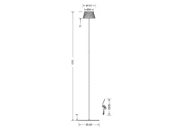Kabellose Akku Stehlampe SUAREZ dimmbar für Innen & Außen, Weiß - 123cm klein