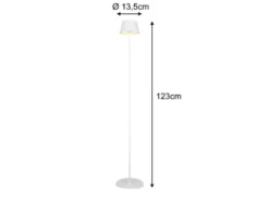 Kabellose Akku Stehlampe SUAREZ dimmbar für Innen & Außen, Weiß - 123cm klein