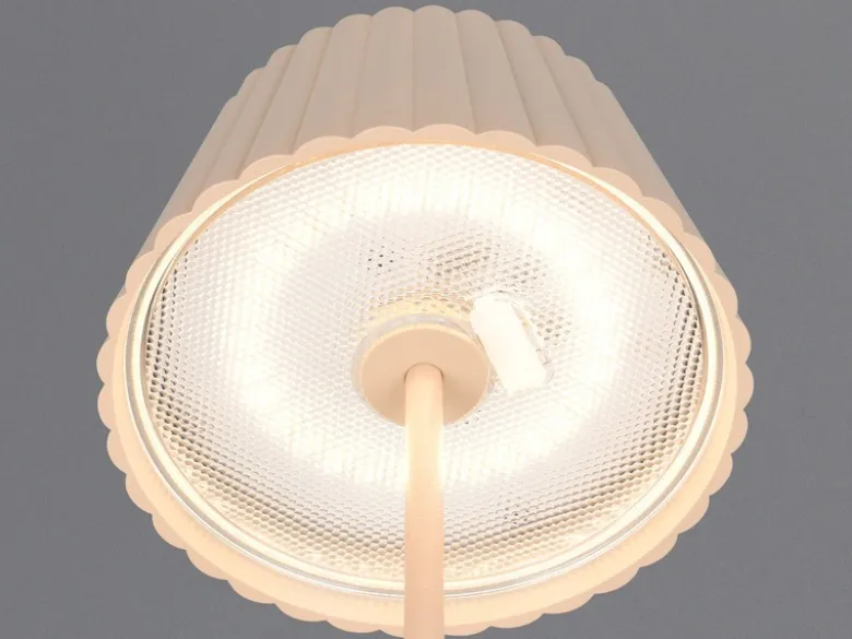 Kabellose Akku Stehlampe SUAREZ dimmbar für Innen & Außen, Beige - 123cm klein