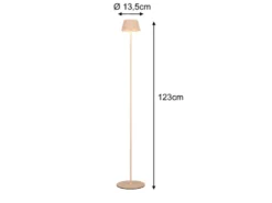 Kabellose Akku Stehlampe SUAREZ dimmbar für Innen & Außen, Beige - 123cm klein