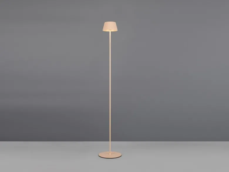 Kabellose Akku Stehlampe SUAREZ dimmbar für Innen & Außen, Beige - 123cm klein