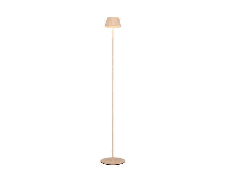 Kabellose Akku Stehlampe SUAREZ dimmbar für Innen & Außen, Beige - 123cm klein