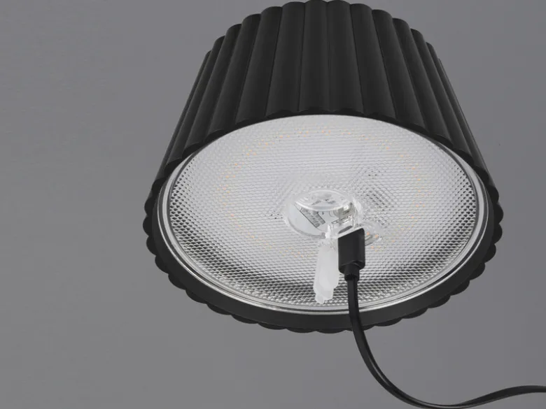Kabellose Akku Stehlampe SUAREZ dimmbar für Innen & Außen, Schwarz - 123cm klein