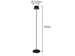 Kabellose Akku Stehlampe SUAREZ dimmbar für Innen & Außen, Schwarz - 123cm klein